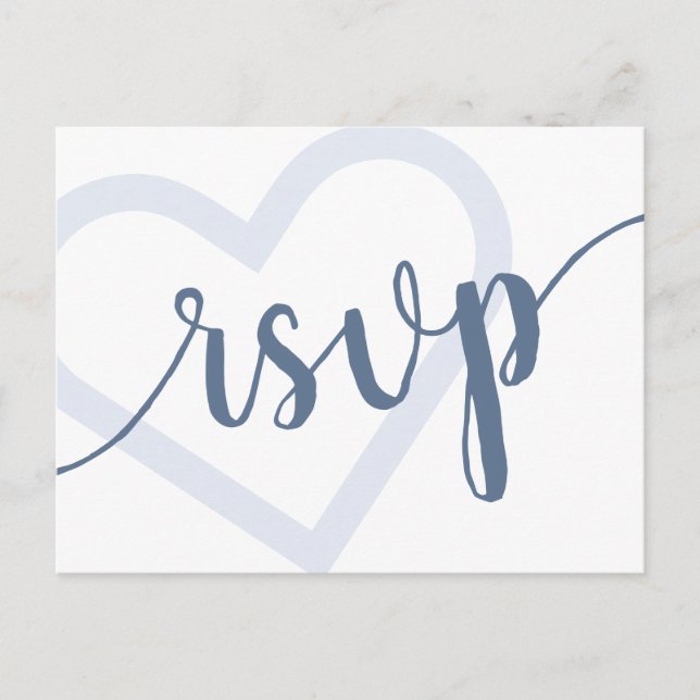 Baby Heart | Dusty Blue Shower Reveal UAWG Entree Postkarte (Vorderseite)