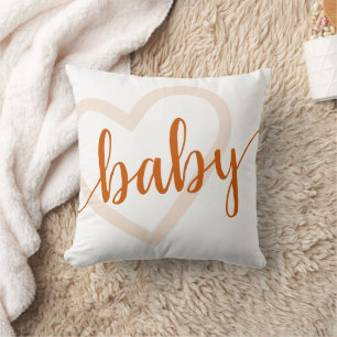 Baby Heart   Fall Burnt Orange Blüh Script Kissen