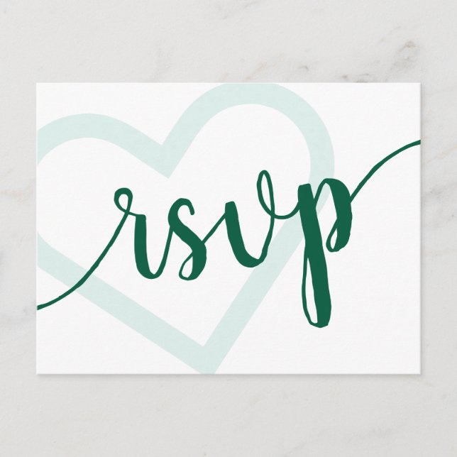 Baby Heart | Hunter Green Shower UAWG Entree Postkarte (Vorderseite)