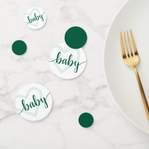 Baby Heart Hunter Green Simple Blüh Script Konfetti