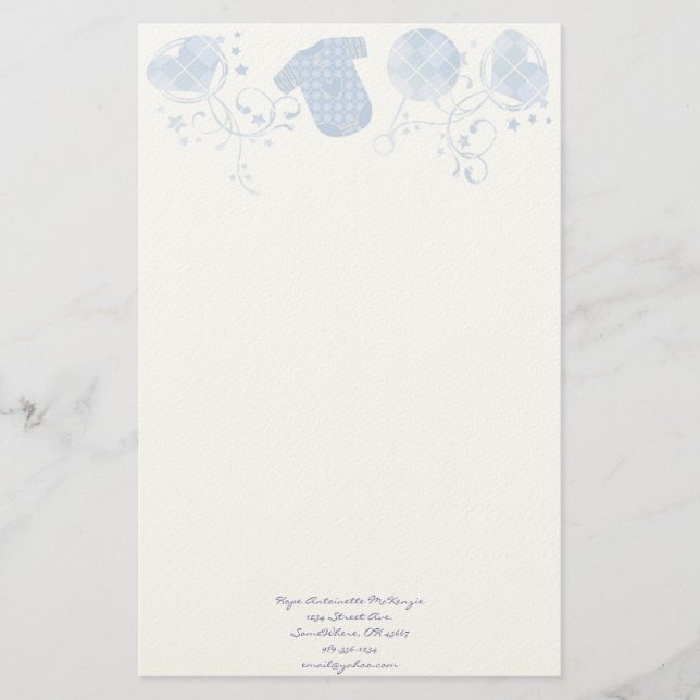 Baby Heart Rattle Raute Onsie Pink Briefpapier (Vorderseite)