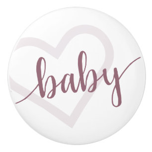 Baby Heart Wüste Rose Taupe Blühte Skript Keramikknauf