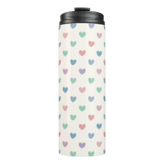 Baby Hearts Pattern – Soft Cute Love Design Thermosbecher (Vorderseite)