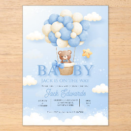 Baby-Heißluftballon-Aquarell-Baby-Party-Kunst Acryleinladungen