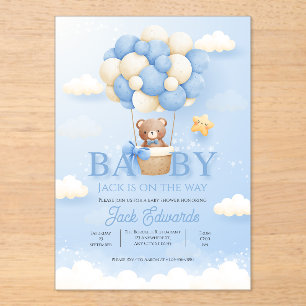 Baby-Heißluftballon-Aquarell-Baby-Party-Kunst Acryleinladungen
