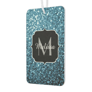 Baby hellblaues falsches Glitter Funkeln Monogramm Autolufterfrischer