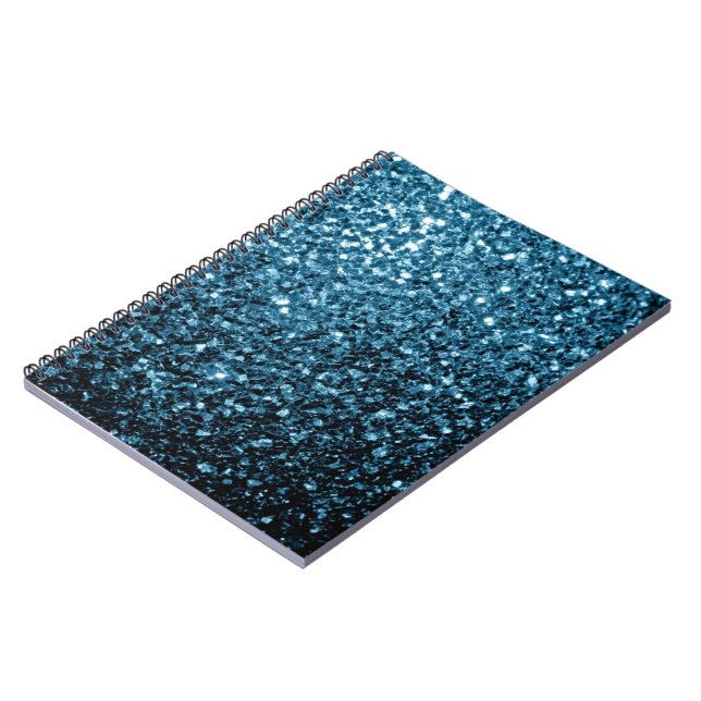 Baby hellblaues falsches Glitter Funkeln Notizblock (Linke Seite)