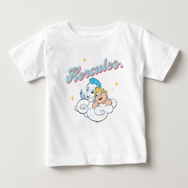 Baby Hercules and Pegasus on a Cloud Baby T-Shirt (Vorderseite)