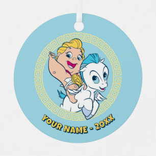 Baby-Hercules reitet auf Pegasus Metall-Ornament Ornament Aus Metall