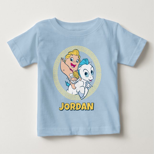 Baby Hercules Riding Pegasus Baby T-Shirt (Vorderseite)