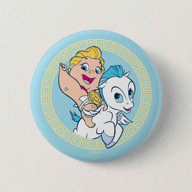 Baby Hercules Riding Pegasus Button (Vorderseite)