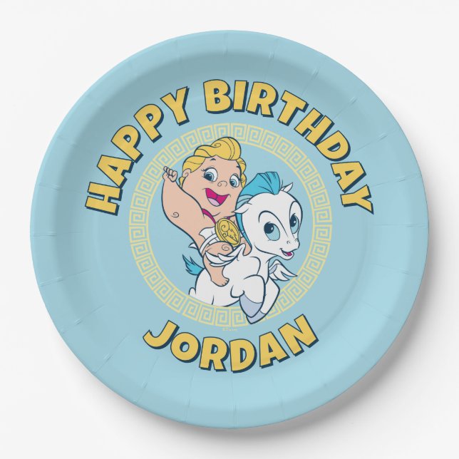 Baby Hercules Riding Pegasus Paper Plates Pappteller (Vorderseite)