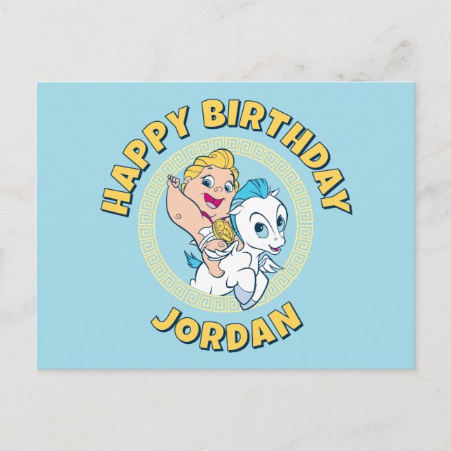 Baby Hercules Riding Pegasus Postcard Postkarte (Vorderseite)