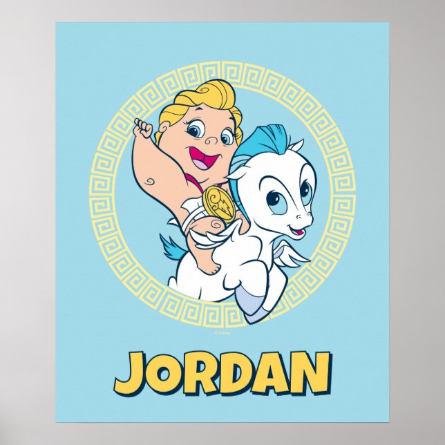 Baby Hercules Riding Pegasus Poster (Vorne)