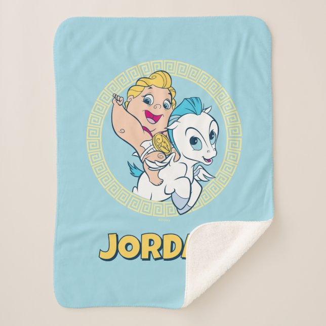 Baby Hercules Riding Pegasus Sherpa Blanket Sherpadecke (Vorderseite)