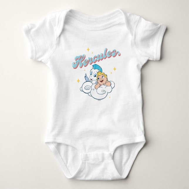 Baby-Hercules und Pegasus auf einer Wolke Baby-Bod Baby Strampler (Vorderseite)