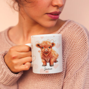 Baby Highland Cow Individuelle Name Tasse