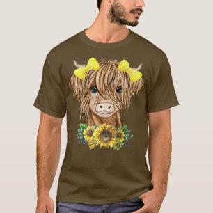 Baby Highland Cow Sonnenblume Western Land Heifer T-Shirt