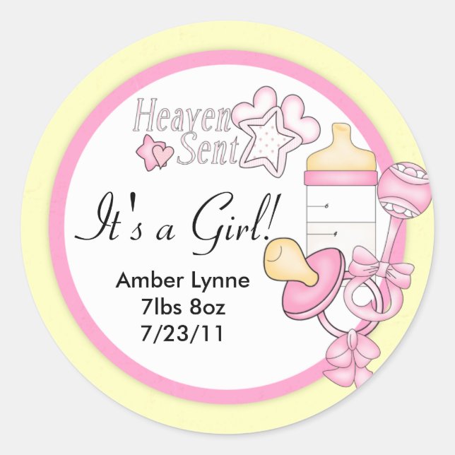 Baby-Himmel gesendete kundengerechte Aufkleber (Vorderseite)