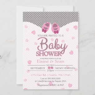Baby Hinterns Pink Girls Babydusche einladen Einladung