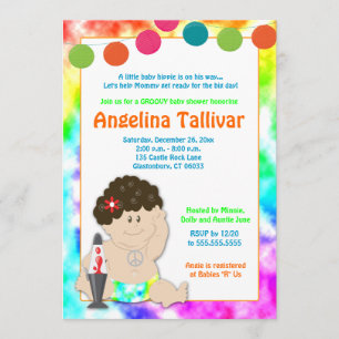 Baby Hippie 60er 70er Groovy Baby Shower Einladung