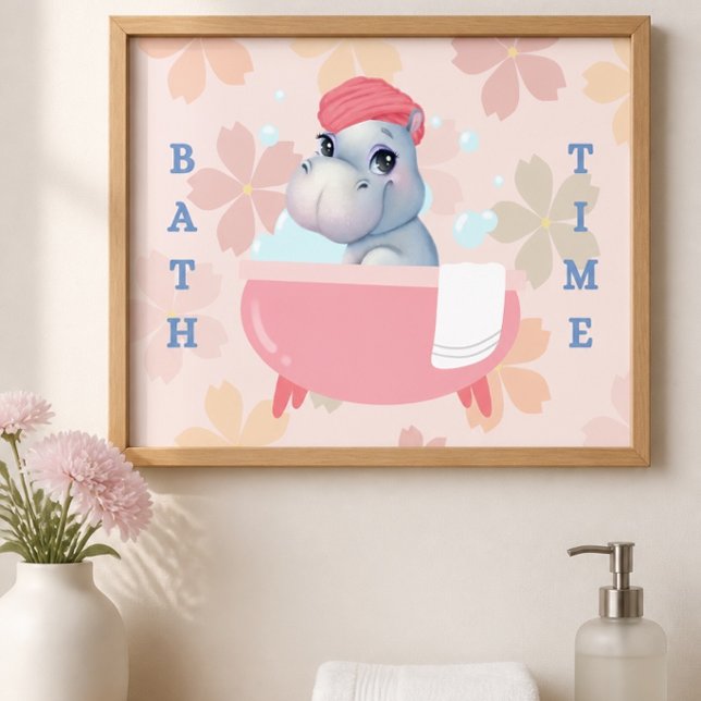 Baby Hippo Bath Time Poster (Von Creator hochgeladen)