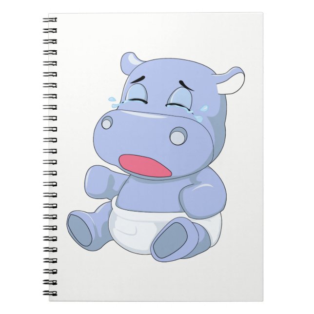 Baby Hippo Cry Notizblock (Vorderseite)