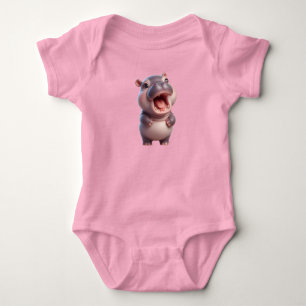 Baby Hippo Hippopotamus Niedlich Chibi Baby Strampler
