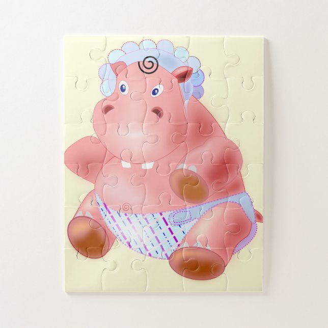 Baby Hippo Jigsaw Puzzle Cartoon (Vertikal)