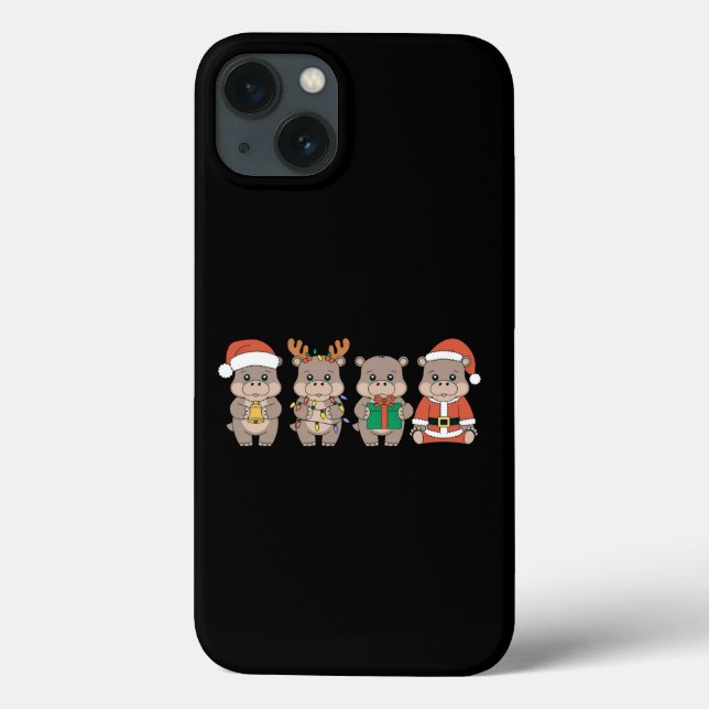 Baby Hippo Moo Deng Weihnachten Case-Mate iPhone Hülle (Rückseite)