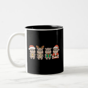Baby Hippo Moo Deng Weihnachten Zweifarbige Tasse