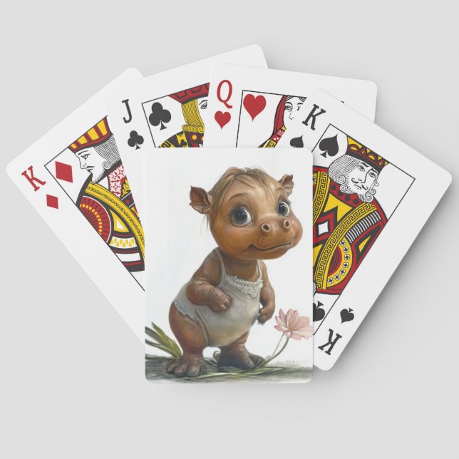 Baby Hippo Playing Cards Spielkarten (Rückseite)