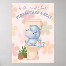 Baby Hippo Sweet Cheeks Nehmen Sie ein Sitzplakat