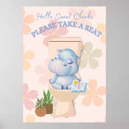 Baby Hippo Sweet Cheeks Nehmen Sie ein Sitzplakat Poster