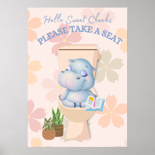 Baby Hippo Sweet Cheeks Nehmen Sie ein Sitzplakat Poster