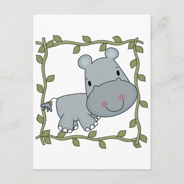 Baby Hippo T - Shirt und Geschenke Postkarte (Vorderseite)