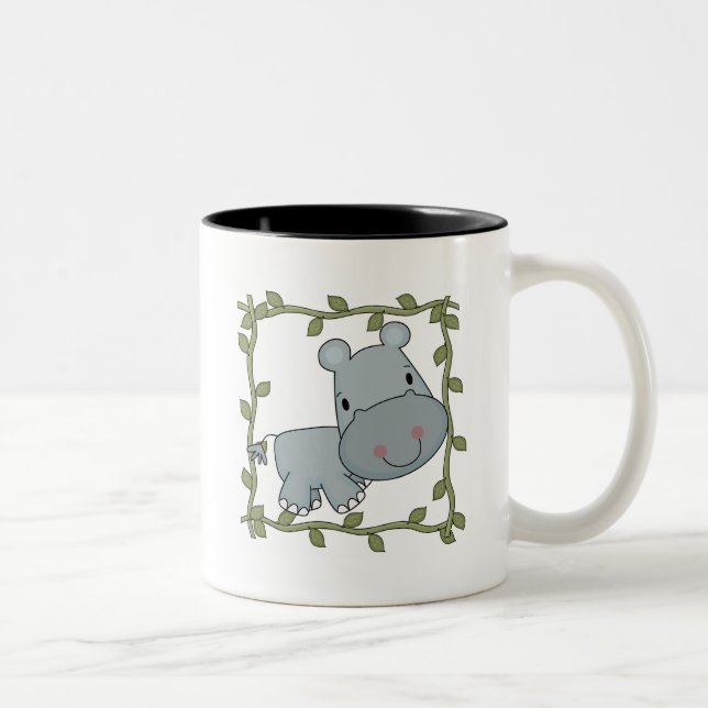 Baby Hippo T-shirts and Gifts Zweifarbige Tasse (Rechts)