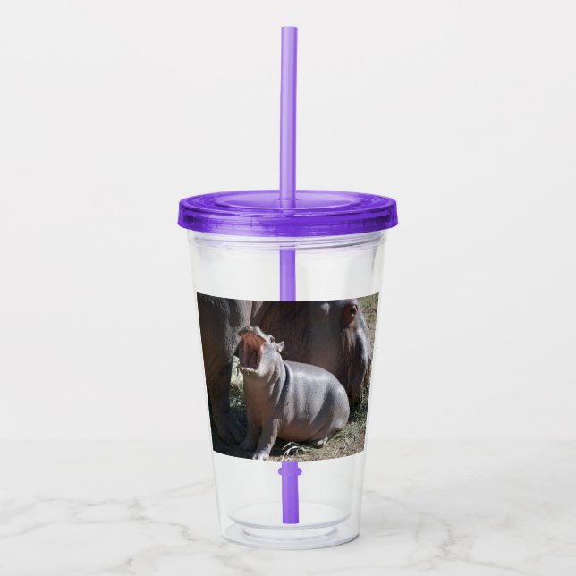 Baby Hippo Tumbler Acryltrinkbecher (Vorderseite)