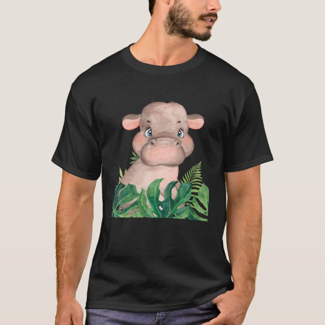 Baby Hippopotamus Safari Jungle Animal Boys Girls  T-Shirt (Vorderseite)