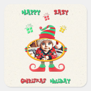 Baby Holiday Quadratischer Aufkleber