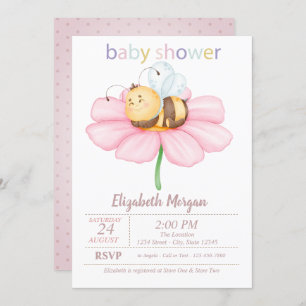 Baby Honey Bee Blume Dots Baby Shower Einladung