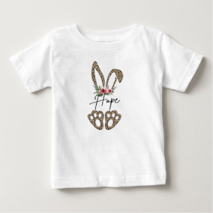 Baby Hope Leopard Print Hasenohren Grafik T-shirt