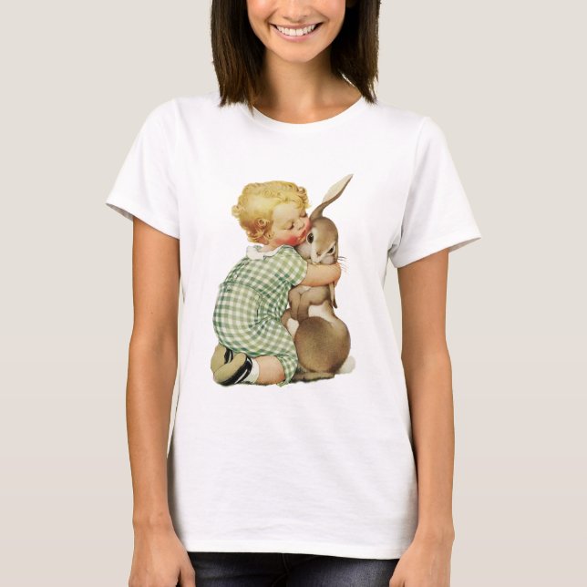 BABY HUGGING EASTER BUNNY T-Shirt (Vorderseite)