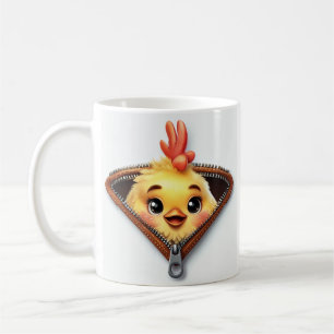 Baby Hühnchen Peitschen durch braunes Leder Zipper Kaffeetasse