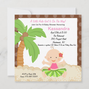 Baby Hula Girl Baby Shower Einladung