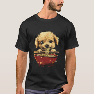 Baby-Hund Golden Labrador Retriever isst Ramen-Nud T-Shirt