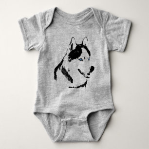 Baby Husky Bodysuit Baby Siberian Husky Ein Stück Baby Strampler