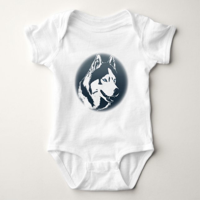 Baby Husky Bodysuit Schlittenhund Baby Husky Gesch Baby Strampler (Vorderseite)