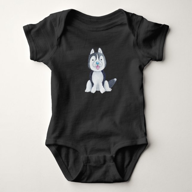 Baby Husky Dog Pet Niedlich Strampler (Vorderseite)