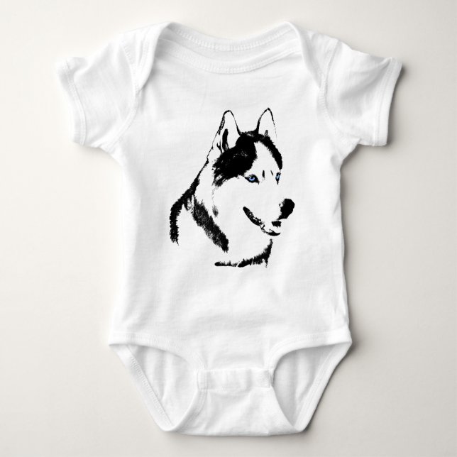 Baby Husky Strampler Schlittenhunde Babygeschenke (Vorderseite)